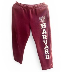 Harvard Maroon Sweatpants with White Logo
